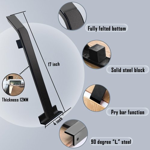 Heavy Duty Pull Bar and Pry Bar, NAACOO Flooring Tools, Weight 3.7lb/Solid Square Steel Block & Steel Angle Hammering Durable, Fully Felted Bottom - Professional Pull Bar Flooring Tool.