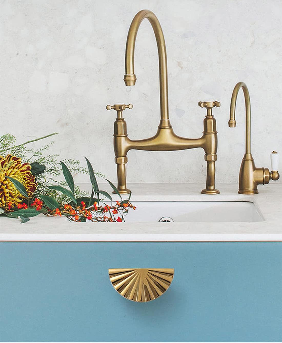 6 Pack Gold Kitchen Cabinet knobs and Pulls - Brushed Gold Zinc Cupboard Drawer Handles for Dresser Drawers