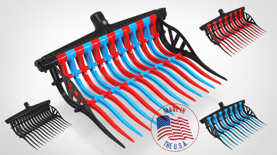 Wave Fork by VERSZA Farm & Ranch| Manure Fork Replacement Head| Durable TINES That Don't Break ! (Color RED Black)