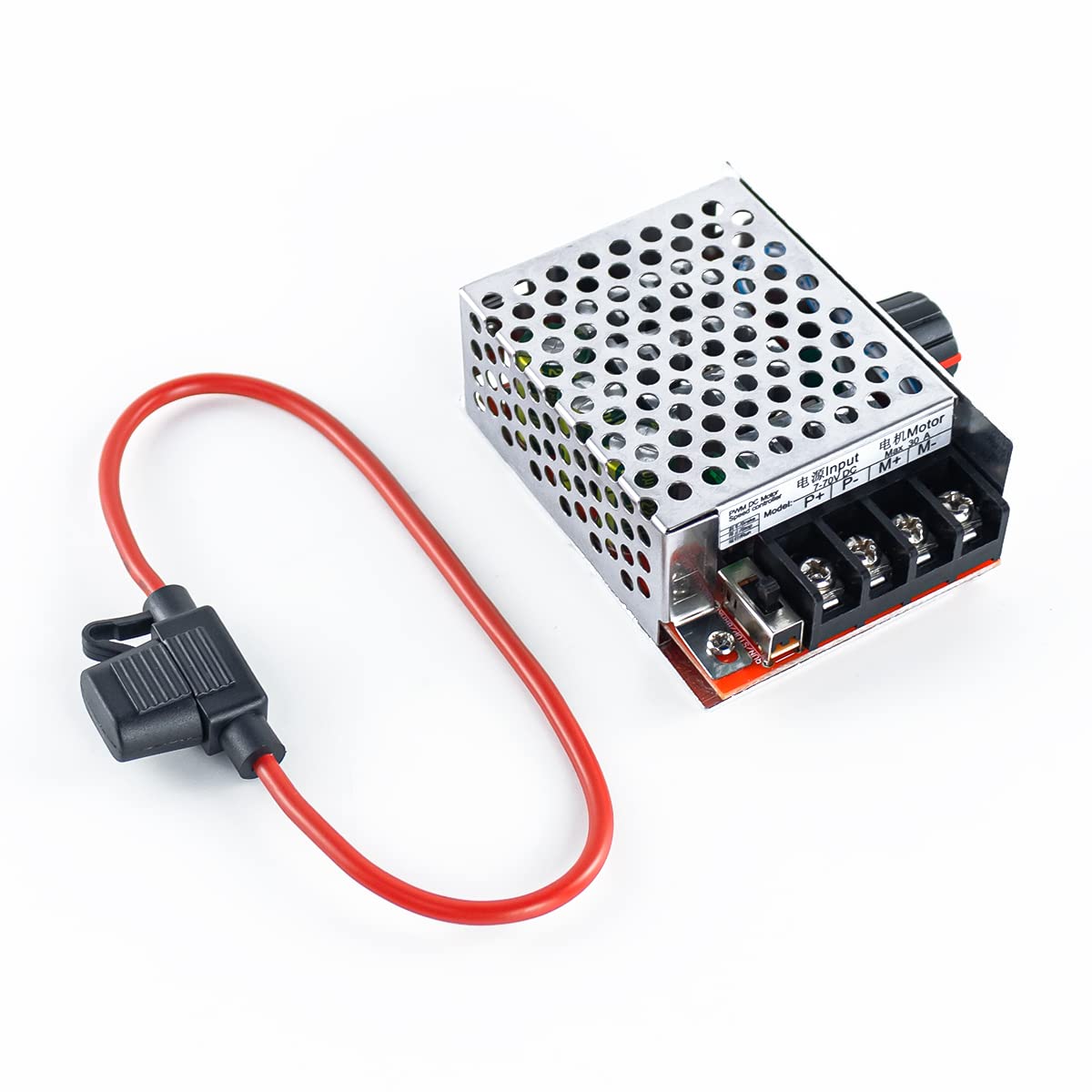 Hosyond PWM DC Motor Speed Controller DC 7-70V 30A 12V 24V 36V 48V with 30 Amp Fuse