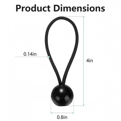 30pcs Black Ball Bungee Cords – 4 Inch Heavy-Duty Stretch Tie Down for Canopy, Tarp, Camping, and Storage