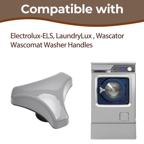 472992002 Door Knob Gray Handle Compatible with Electrolux-ELS, LaundryLux, Wascator Wascomat Washer Handles