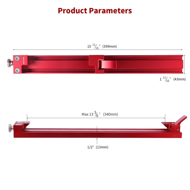 RUITOOL Adjustable Cutting Machine Base Guide for 13³⁄₈" (340mm) Saw Base, Aluminum Alloy Circular Saw Guide Rail for Precise, Straight, and Safer Cuts Ideal for Woodworking & DIY Projects