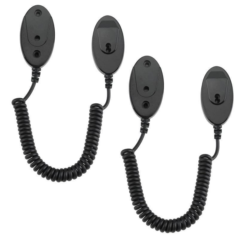 Magnetic Remote Leash Control Holder with Security Cable, Retractable Tidy Anti-lost Rope Organizer Easy Installation Stable Suitable for Projector TV Fan and Air Conditioner Remotes (2Pcs Black, S)