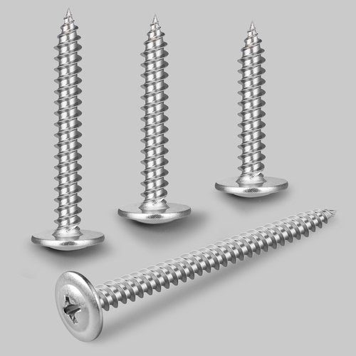 BNUOK #8 x 1 Inch Wood Screws Phillips Modified Truss Head Stainelss Steel 410 Self Tapping Metal Screws,Silver(1Ib,170Pcs)