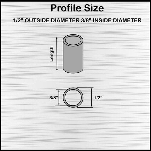 Aluminum Spacer 1/2" OD x 3/8" ID x Choose Your Length, Round Spacer Unthreaded Standoff Bushing Plain Finish, Fits Screws Bolts 5/16 or M8 by Metal Spacers Online (1/2" Length, 10 Pack)