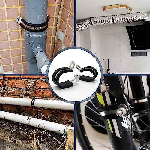 3/4 Inch Cable Clamp, 20 Pack Stainless Steel Wire Clamp for Pipe, Hose, and Cable Protection with Metal Rubber Clips (20mm)