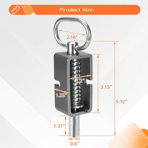 KOVOSCH 2 Pack Trailer Gate Latch, Heavy-Duty Weld-On 5/8" Spring Latch Assembly, Universal Long Spring Latch Lock