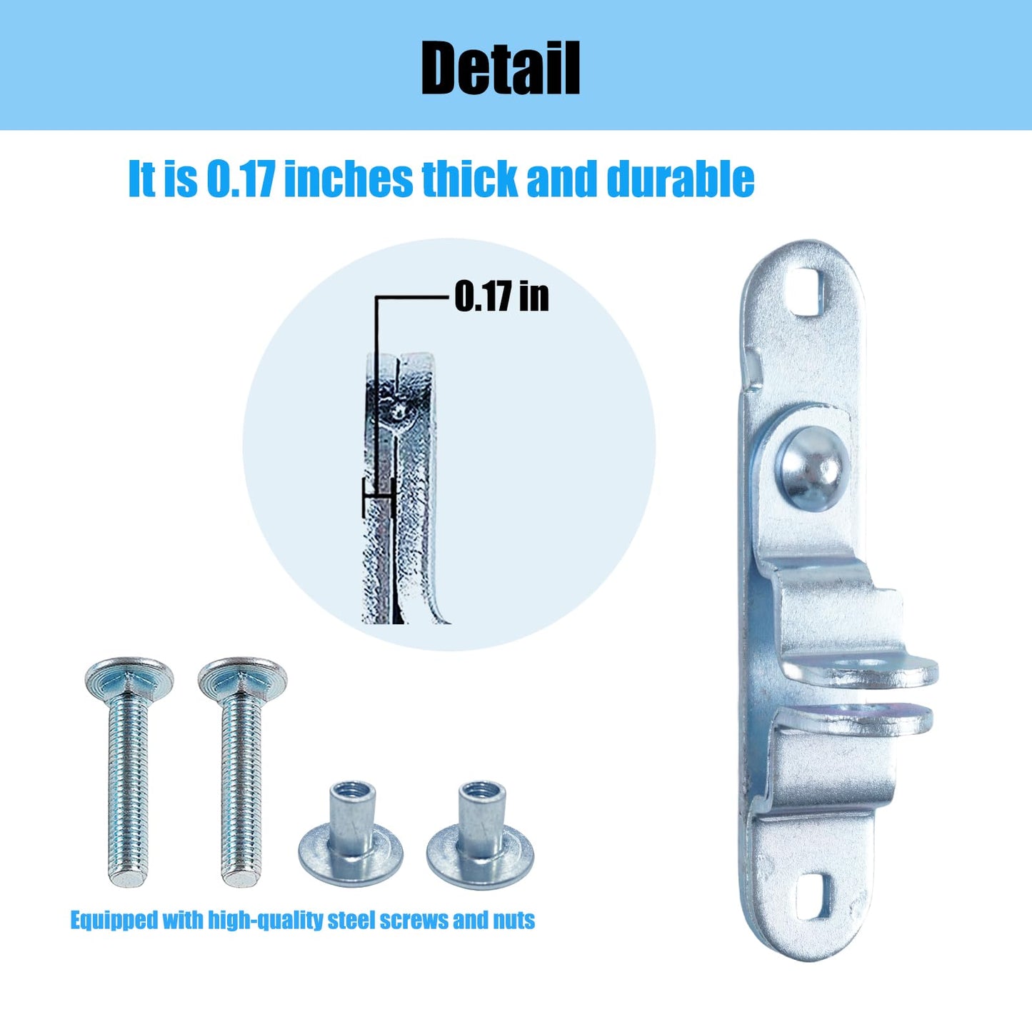 Cargo Trailer Door hasp Bar Lock Handle Keeper Padlock Race Enclosed car Hauler 5/16" Thread Torx Truss Dome Head Nut w/ 5/16" x 2" Carriage Bolts