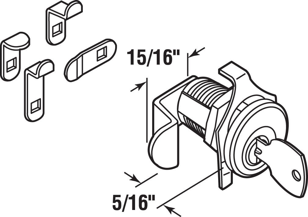 Prime-Line S 4573 Mailbox Lock – Replacement, Multipurpose Mailbox Lock for Several Brands – NA-14 Keyway, Opens Counter-Clockwise with 90º Rotation, Nickel Finish (1 Set)