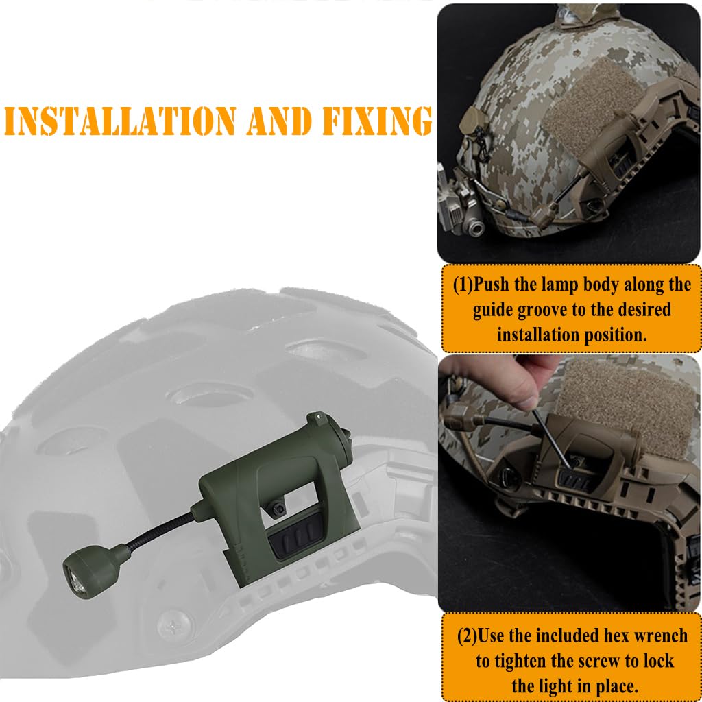 Airsoft Fast SF Helmet Accessories, Modular Tactical Helmet Light, 4 in 1 LED Outdoor Light, for Paintball CS Hunting C