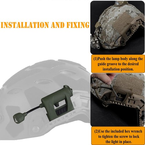 Airsoft Fast SF Helmet Accessories, Modular Tactical Helmet Light, 4 in 1 LED Outdoor Light, for Paintball CS Hunting C