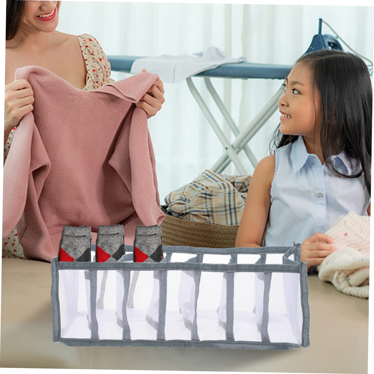 Cabilock Mesh Clothes Drawer Organizer Multi Jeans Compartment Storage for Closet Capacity Practical Design for Clothing Socks and Sundries and Space Saving
