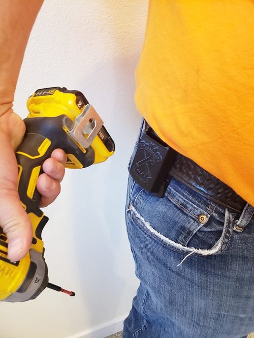 Builder Buddy Minimal Tool Holster - 2X Pack - for Impact Driver, Drill, Tape Measure Tool Holder, Belt Clip