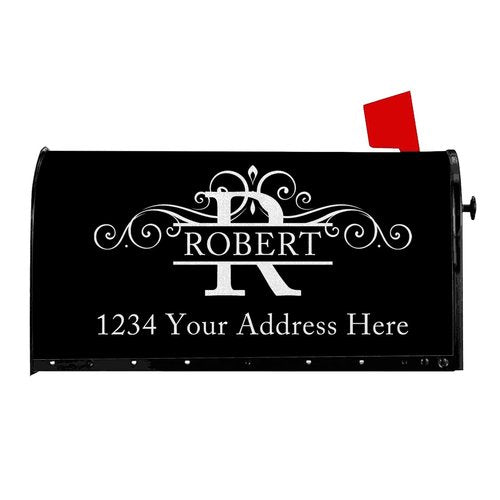 Custom Monogram Last Name Mailbox Covers Personalized Numbers Address Mailbox Cover Magnetic Standard Size, Customized Wraps Post Letter Box Cover for Garden Yard Outside Decorations 18" X 21"