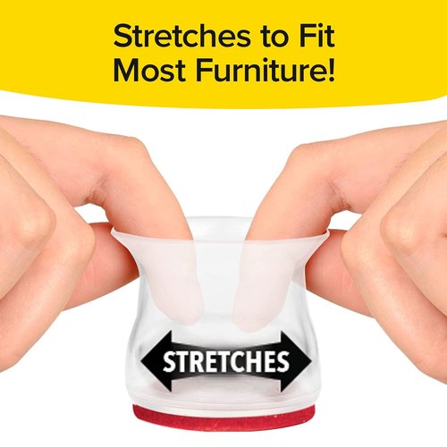 Ruby Sliders As Seen On TV by BulbHead - Red Means They’re Authentic - Premium Chair Covers Protect Hardwood & Tile Floors - Fits Most Furniture Leg Sizes & Shapes ,Clear- 8 Count (Pack of 6)