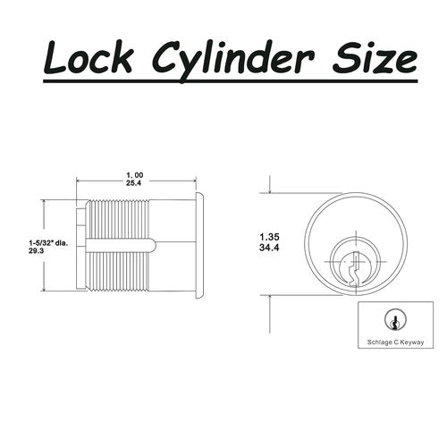 Commercial Door Lock with Deadbolt ,Storefront Door Mortise Lock,Swing Deadbolt & Cylinder Combo,Replacement Parts Mortise Cylinder with SC Keyway,Black