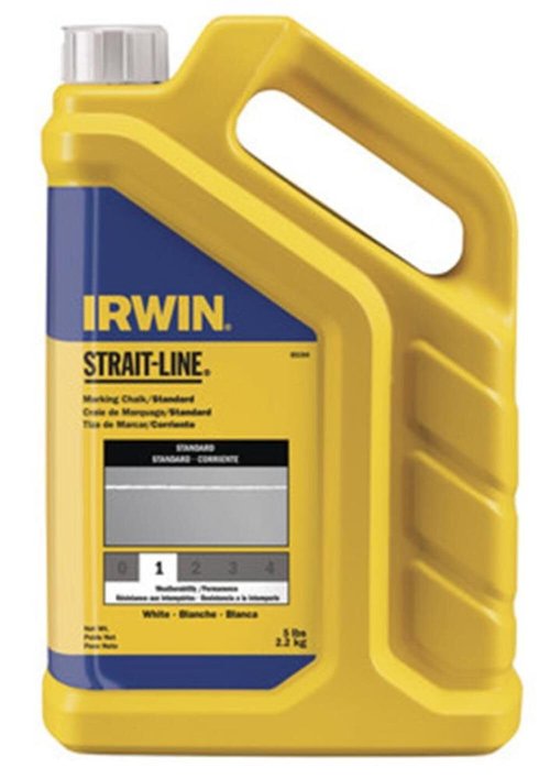 IRWIN Tools STRAIT-LINE 65104 Standard Marking Chalk, 5-pound, White (65104)