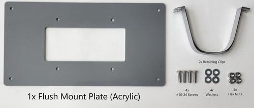 Flush Mount Plate for Siemens Boltshield Whole House Surge Protection Device, for mounting Surge Protector, Acrylic (Gray)