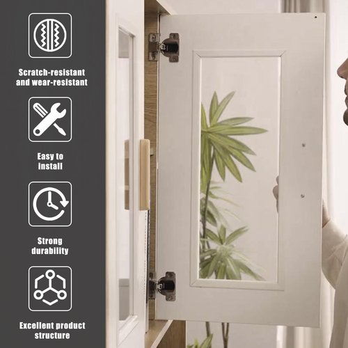 110-Degree Cabinet Door Hinges - Replacement for Blum Compact 33 Self-Closing Hinges, Adjustable Screw-On Design for Open-Side/Standard Cabinets, Soft-Close Durable Steel (Sliver, 8 Pack)