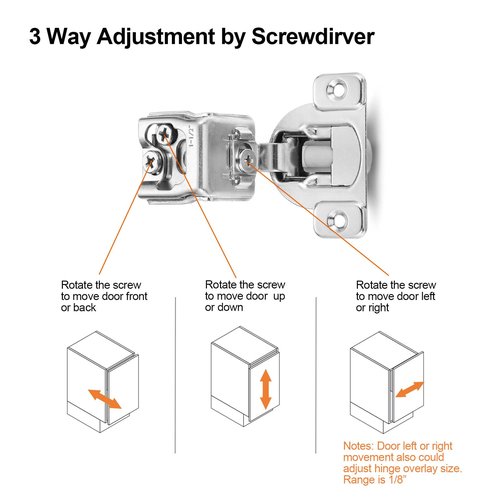 Vallecloud (4 Pack) 1-1/2 Inch Overlay Soft Close Cabinet Hinges, Kitchen Concealed Hinges for Face Frame Door, European Hinges with Brushed Nickel