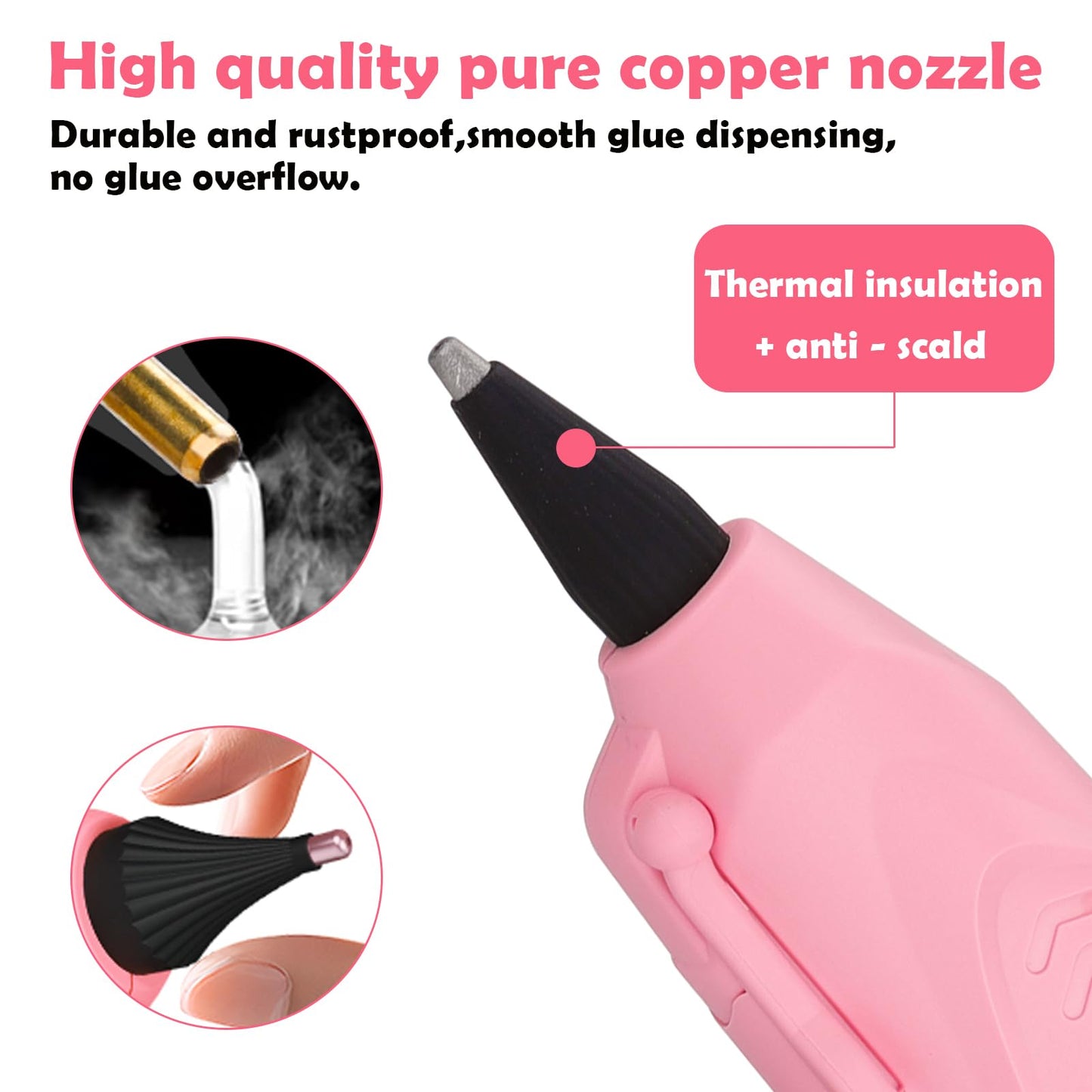 20W Mini Hot Glue Gun with 30 Glue Sticks, Fast Heating, Copper Nozzle, Safe Anti-Scald, Compact & Lightweight for DIY, Crafts, Home Repair, School Projects (Small)