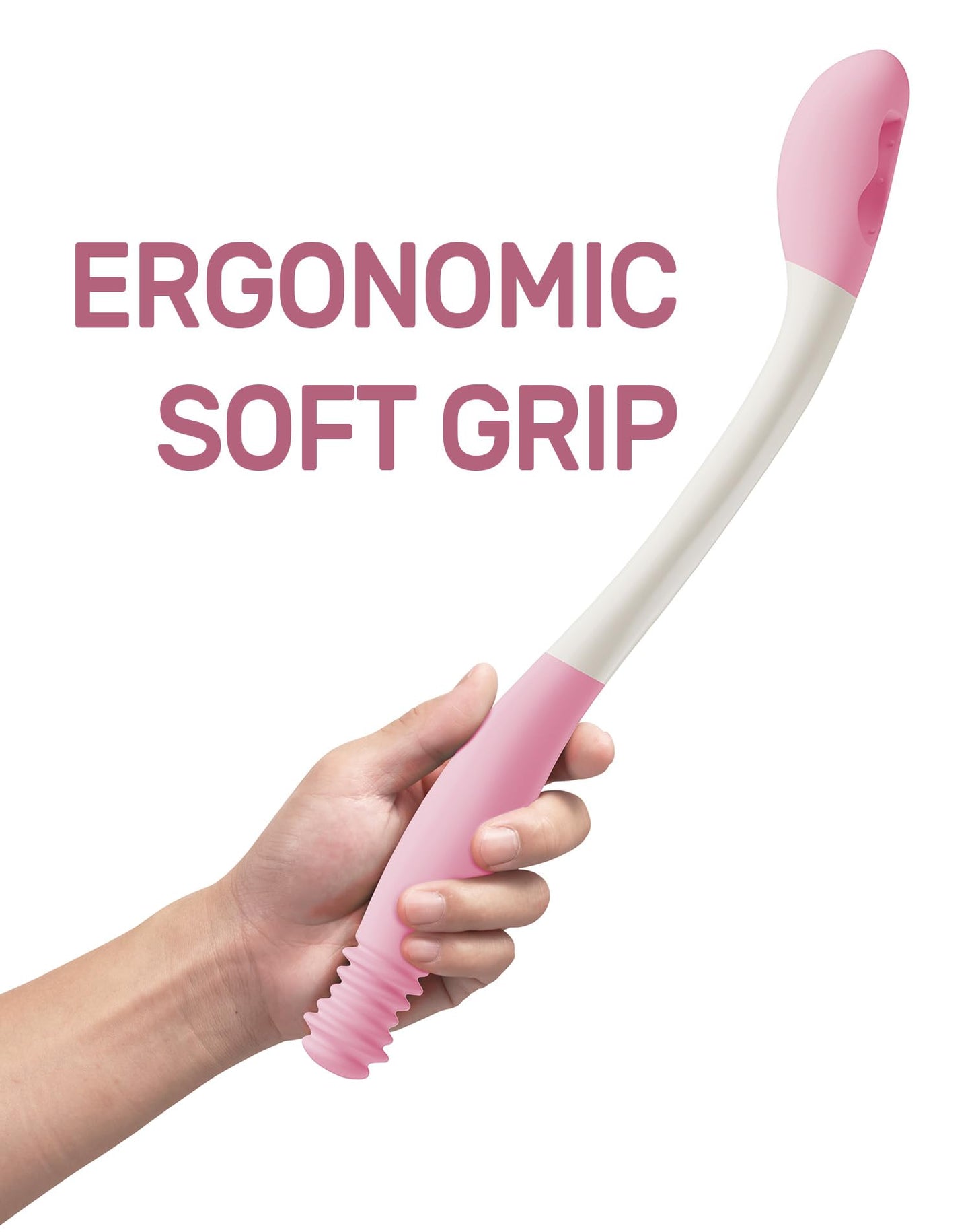 Hovluz Butt Wiper Tool, 15.7" Comfort Wipe Toilet Aid for Wiping Bottom, Bottom Buddy Wiping Aid for Disabled, Elderly, Overweight, Pregnant People, Easy to Use Bottom Buddy Wiping Assist Tool Pink
