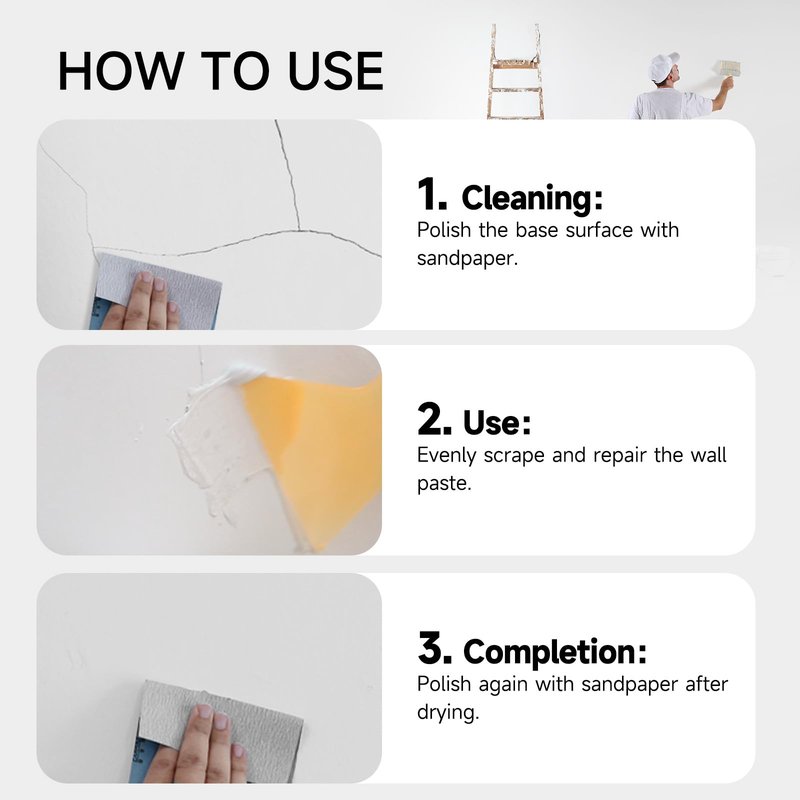 CARPOLY Drywall Repair Kit - 32 OZ Wall Spackle Paste with Self Adhesive Metal Patch, Dryall Repair Patch Kits, White Wall Putty Hole Filler, Quick and Easy Solution for Holes, Cracks and Gaps