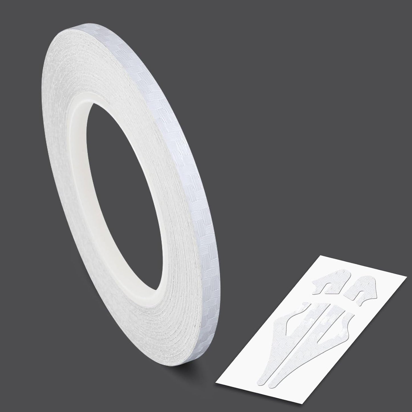 Roll Vinyl Pinstriping Racing Stripes Pinstripe Carbon Fibe Line Tape Decal Sticker Auto Pinstripe Tape,Automotive Pinstriping Tape 32ft,Vinyl Pinstripe Tape (White Carbon 1/8)
