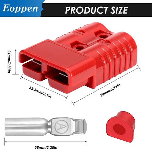 Eoppen 4Pcs 175Amp Battery Quick Connect/Disconnect, 2-4 Gauge Wire Harness Plug Kit 12V-36V Battery Cable Connector for RV Winch Trailer