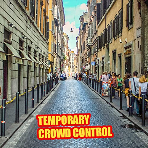 Anley 50 FT Plastic Chain Links - Safety Barrier Chains - Rustproof, Lightweight & Easy to Cut - High Visibility for Crowd Control, Caution, Security, Construction Site (2 Inch x 50 Feet, Yellow)