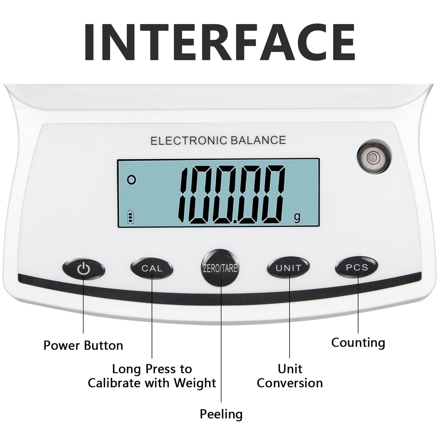 RESHY Lab Scale 5000g x 0.01g, High Precision Digital Analytical Balance with Calibration Weights, 0.01g Accuracy Scientific Gram Scale for Jewelry, Kitchen, Food, Powder, Chemical Use