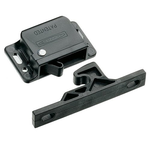 Southco C3-803 Series Passivated Plastic Grabber Catch Side Mount Concealed Push-To-Close Latch with Blue Spring, 13N Pullup, Black (Pack of 4)