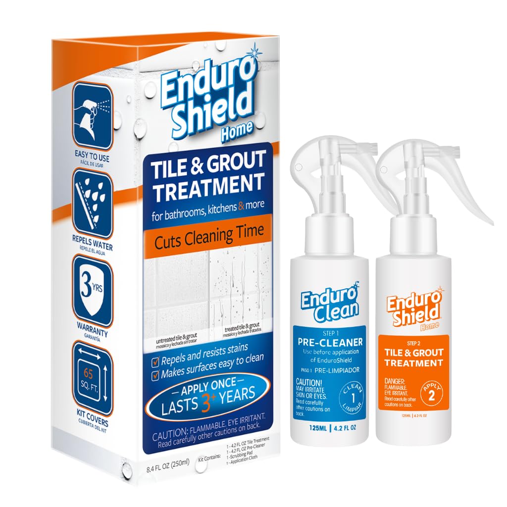 EnduroShield Tile & Grout Treatment Kit - Advanced Protection for Tile & Grout Surfaces - Repels Grime & Dirt Without Harsh Chemicals - 4.2 fl oz