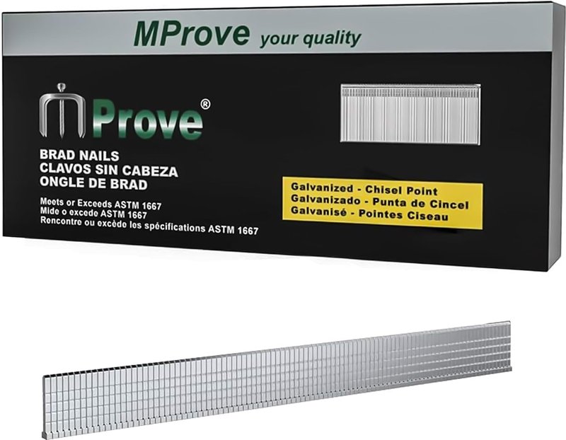 Mprove 18 Gauge Galvanized Brad Nails, 2000 Pack Universal Brad Nails for Pneumatic, Electric Brad Nailer (3/4 Inch)
