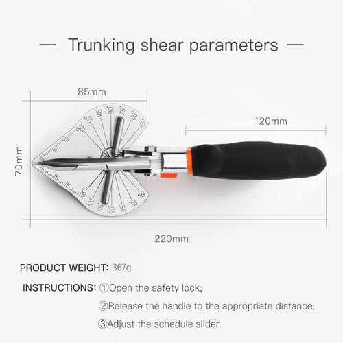 Multi Angle Miter Shear Cutter Hand Tools,45-135 Degree Adjustable Angle Scissors Trim Shears Tools for Vinyl Wood Molding Trim, 2 Extra Spare Blades Included