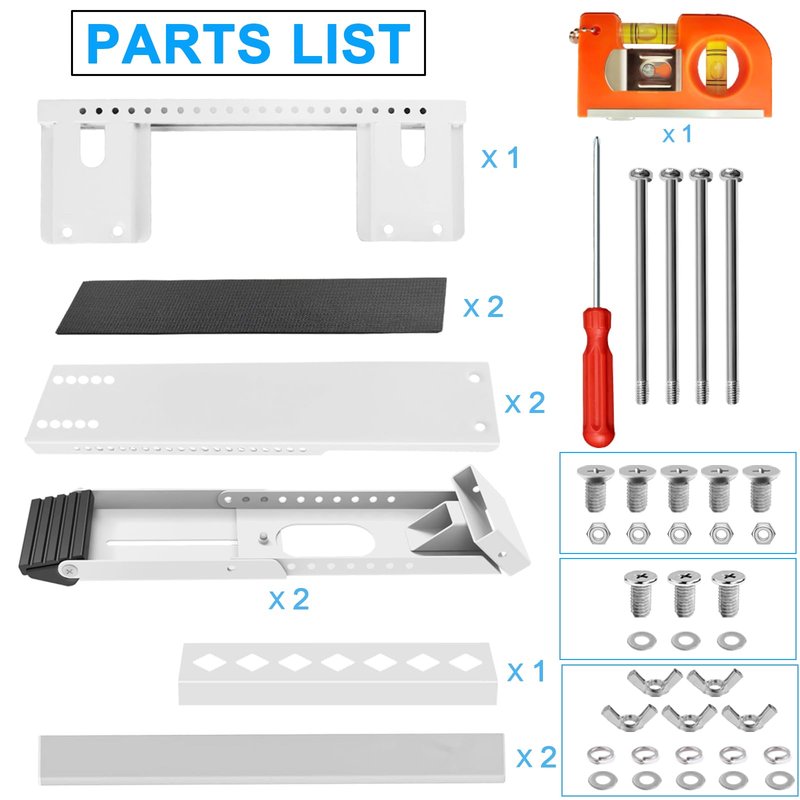 Universal Window Air Conditioner Support Bracket, No Drilling Heavy-Duty AC Window Bracket Supports Up to 200lbs for 5,000-24,000 BTU AC Units, Fits Single or Double Hung Windows