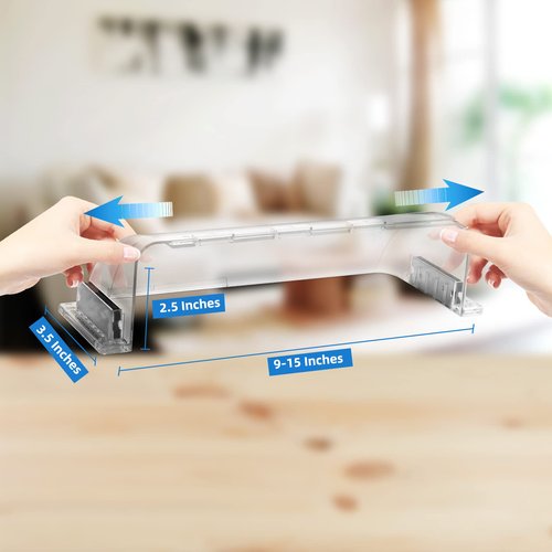 2 Pack Adjustable Air Vent Deflector, 9”-15” Transparent Deflector for Ceiling Registers, Floor, Sidewall (2)