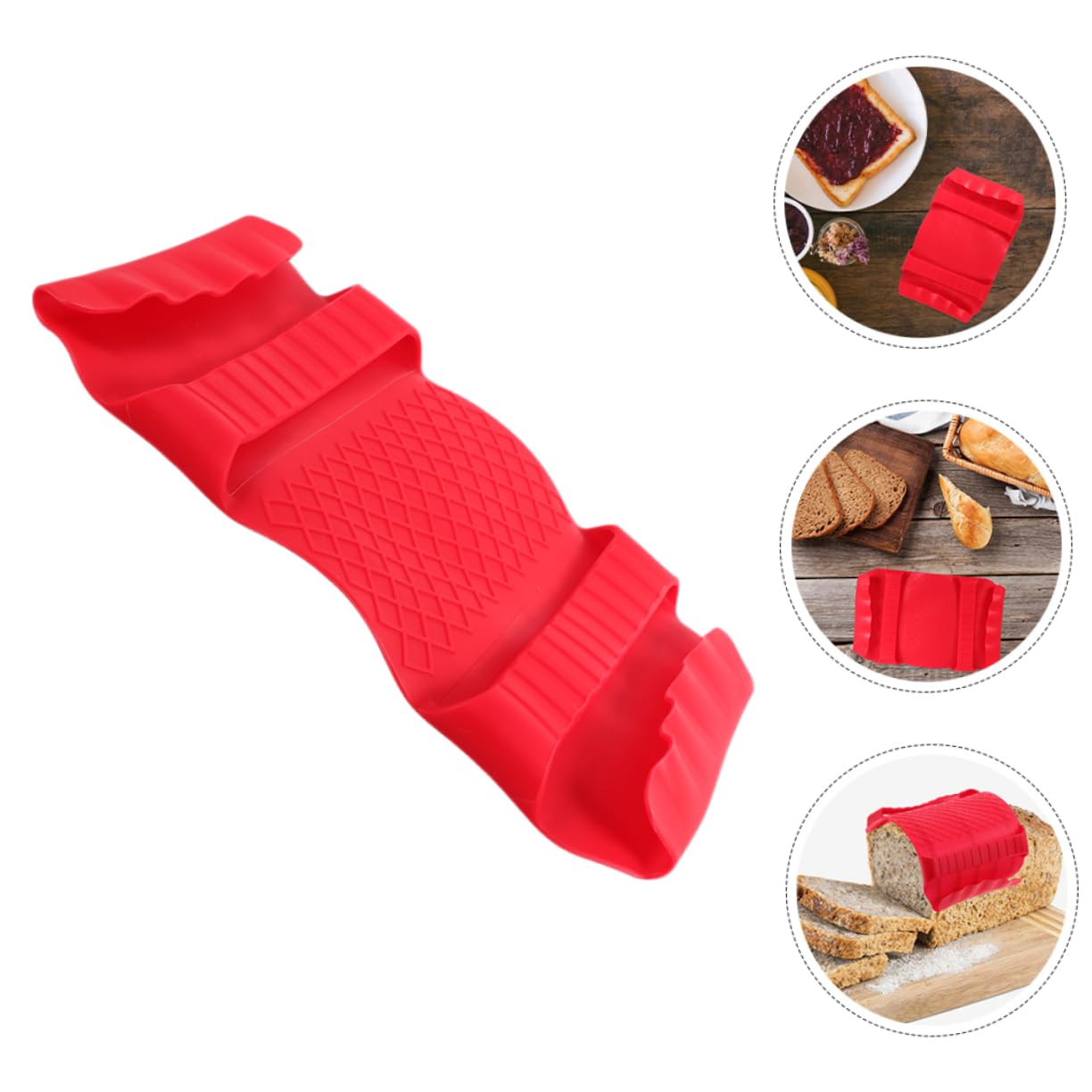 OUNONA 2-in-1 Bread Slicer Oven Mitts Kit Heat Resistant Gloves Cutting Protectors for Easy Baking Safety