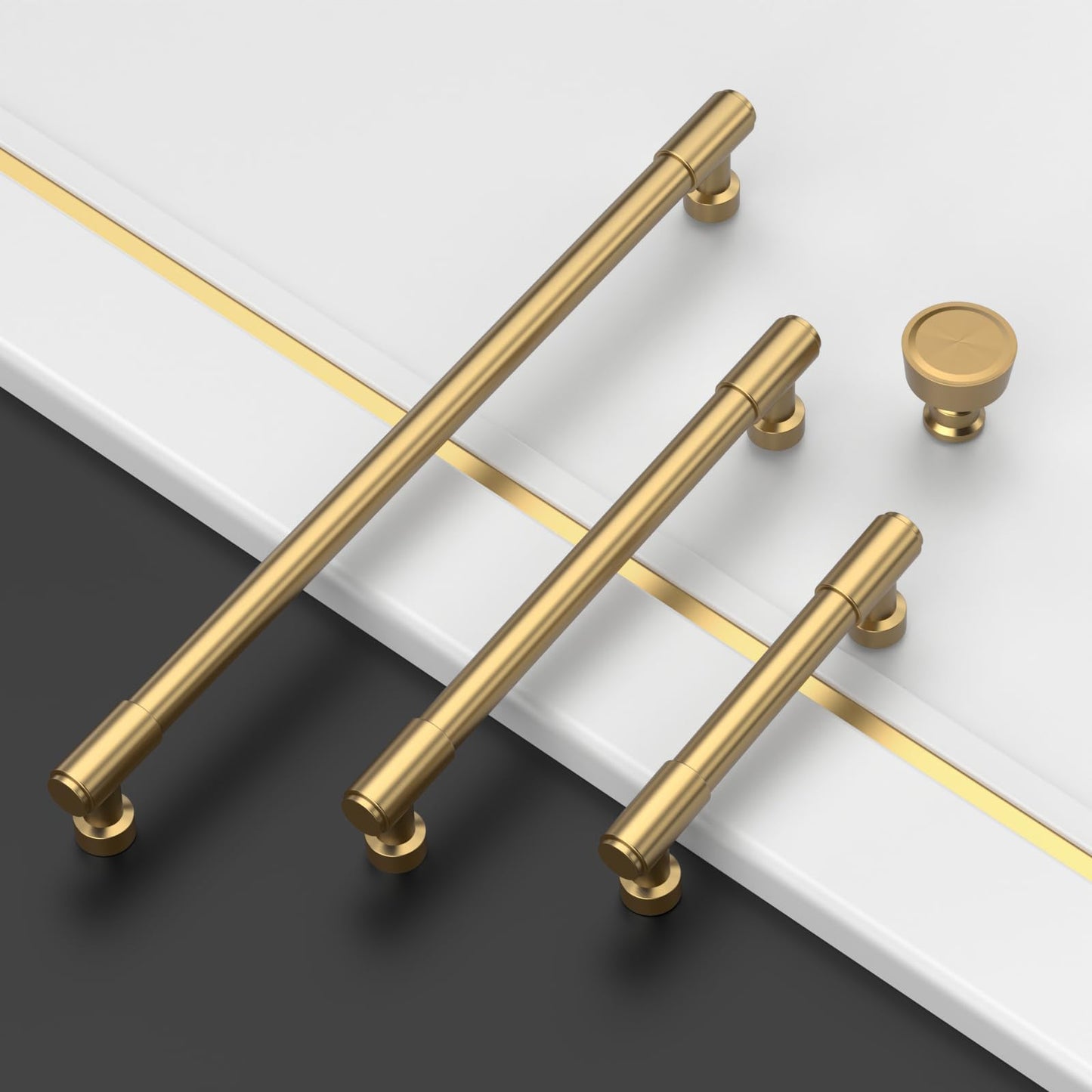 Asidrama 10 Pack 3 Inch(76mm) Champagne Bronze Kitchen Cabinet Handles, Cabinet Pulls Kitchen Cabinet Hardware for Cupboard Drawer Pulls
