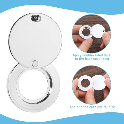 Yuomeaz Peephole Cover, Self Adhesive Peep Hole Covers for Door Viewers, Silver Home Security Peephole Protector for House