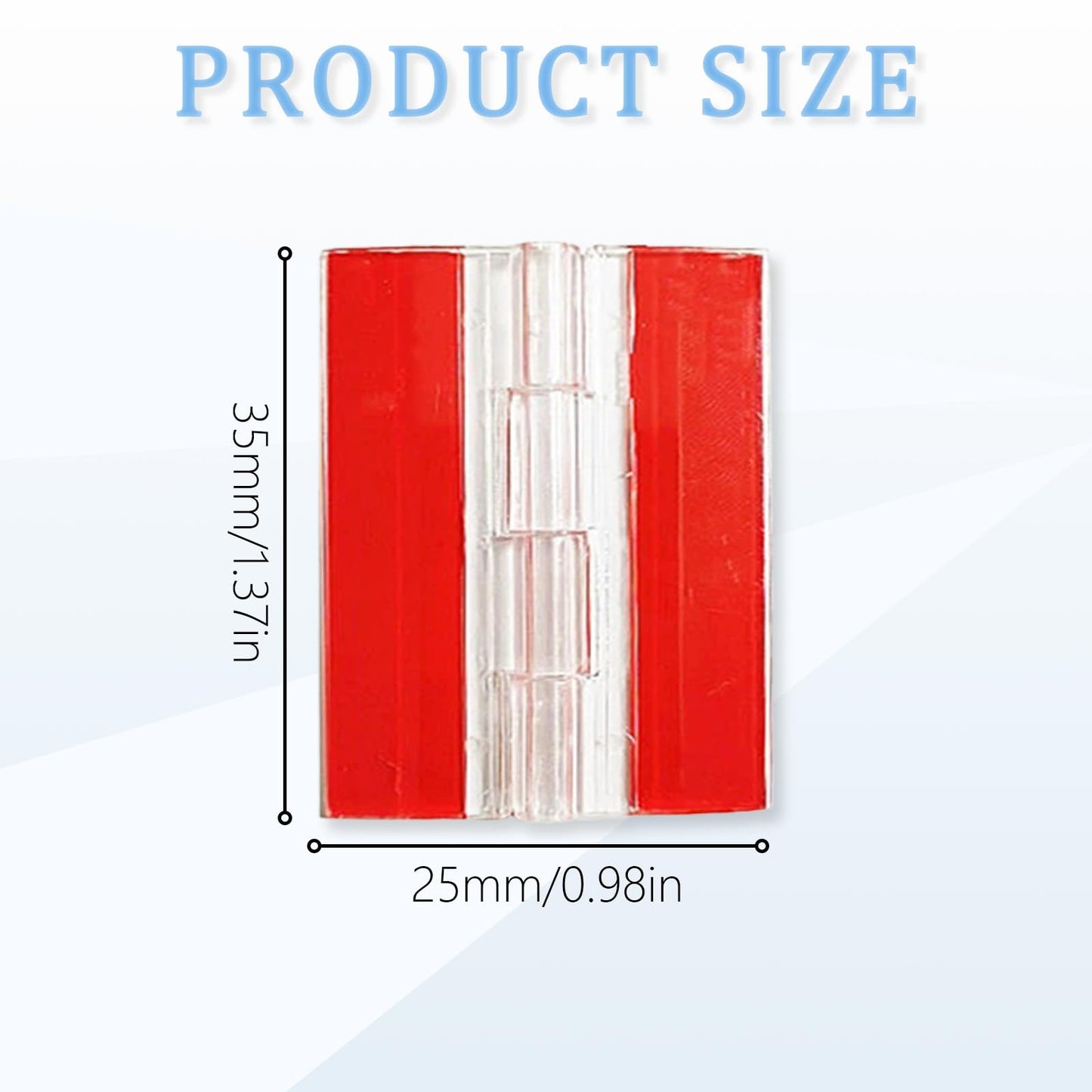 Transparent Plastic Acrylic Hinges, Continuous Piano Folding Hinges, Self-Adhesive Clear Plastic Hinge, for Crafts, Cabinet, Drawer, Furniture, Aquarium Lid, Display Stand (12pcs 25 * 35mm)