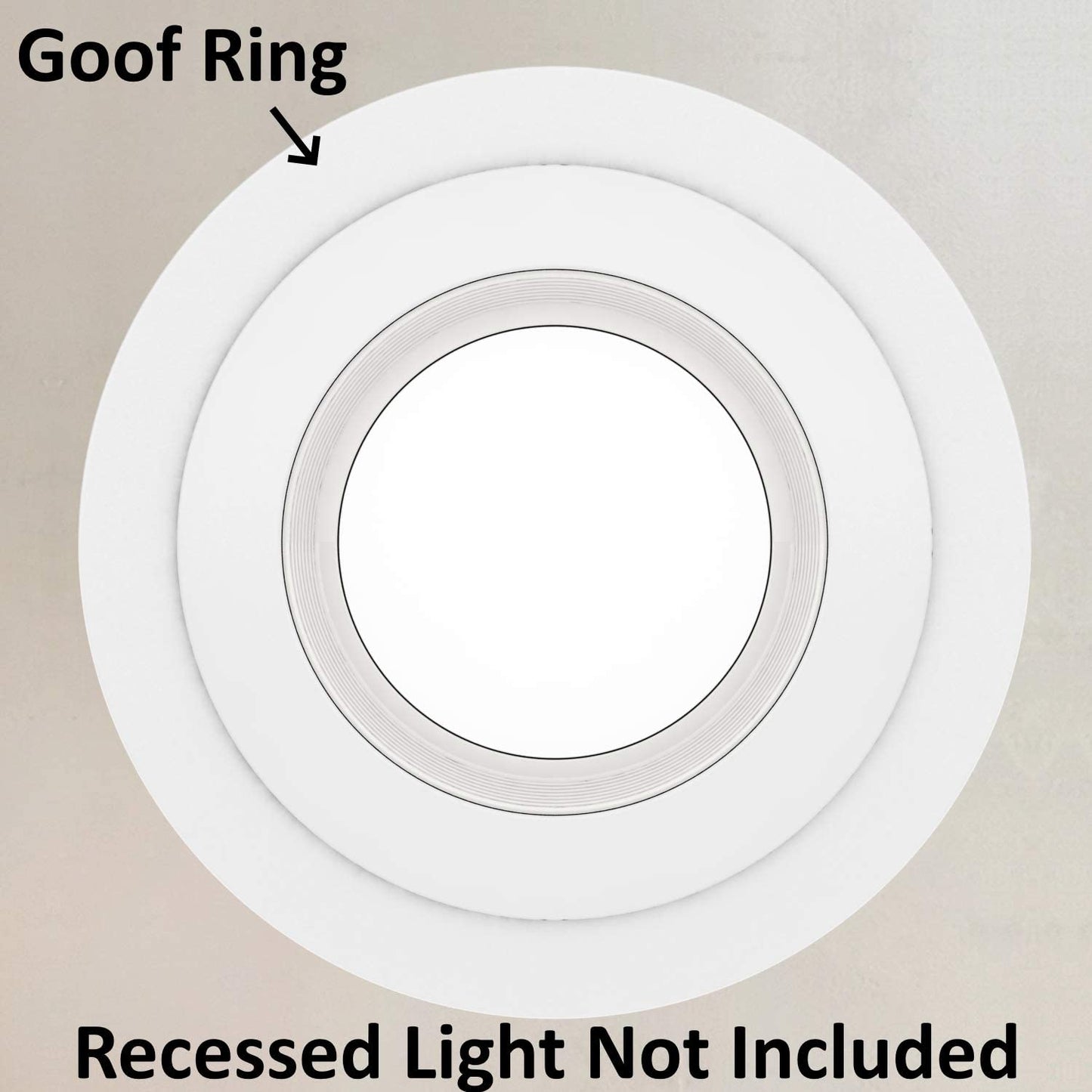 6 Pack Gloss White Goof Trim Ring for 8" Inch Recessed Can Lighting Down Light, Outer Diameter 8.6 Inches, Inner Diameter 6.2 Inches