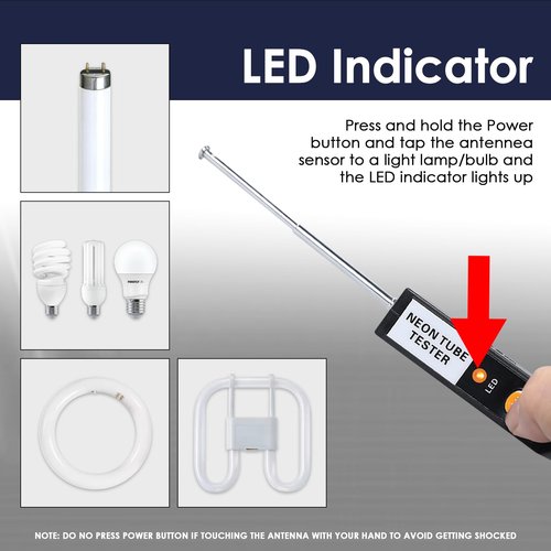 Neon Tester, Portable Handheld Tube Tester(Always on), Colour Discriminator Light Tube Detector for Neon Tube Light Lamp Light Tube(No Battery Included)