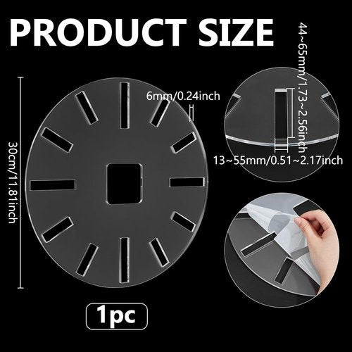 BENECREAT Clock Router Templates, 12inch Acrylic Router Inlay Template, Circle Clock Face with Clock Dials for Woodworking, DIY Clock Board, 6mm Thick