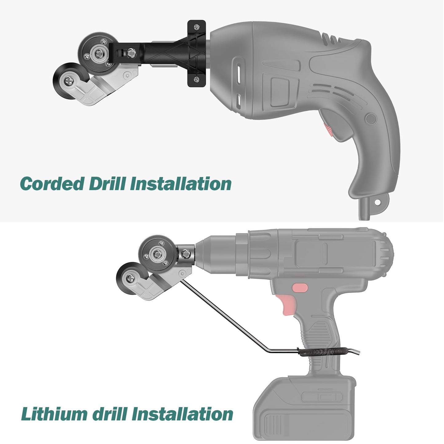 Electric Drill Plate Cutter Attachment, 2025 Upgraded Metal Sheet Cutter Adapter - Drill Cut Pro Metal Plate Cutting - Nibbler Metal Drill Attachment for Iron, Copper, Aluminum, and Steel Sheets