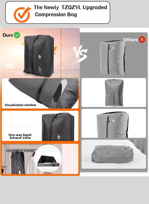 2025 Professional Vacuum Bags for Travel with Pump,with See-through Window, Space Saver Vacuum Seal Bags for Clothing Travel IP67