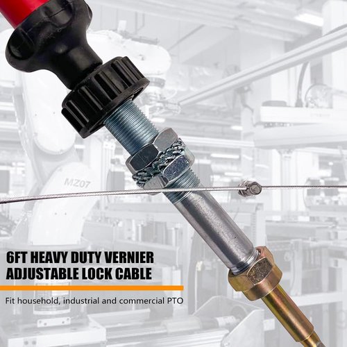 VCGTX06 6 Foot Heavy Duty Adjustable Vernier Locking Cable, Great for PTO Applications and Dump Applications,Detachable Cable Head