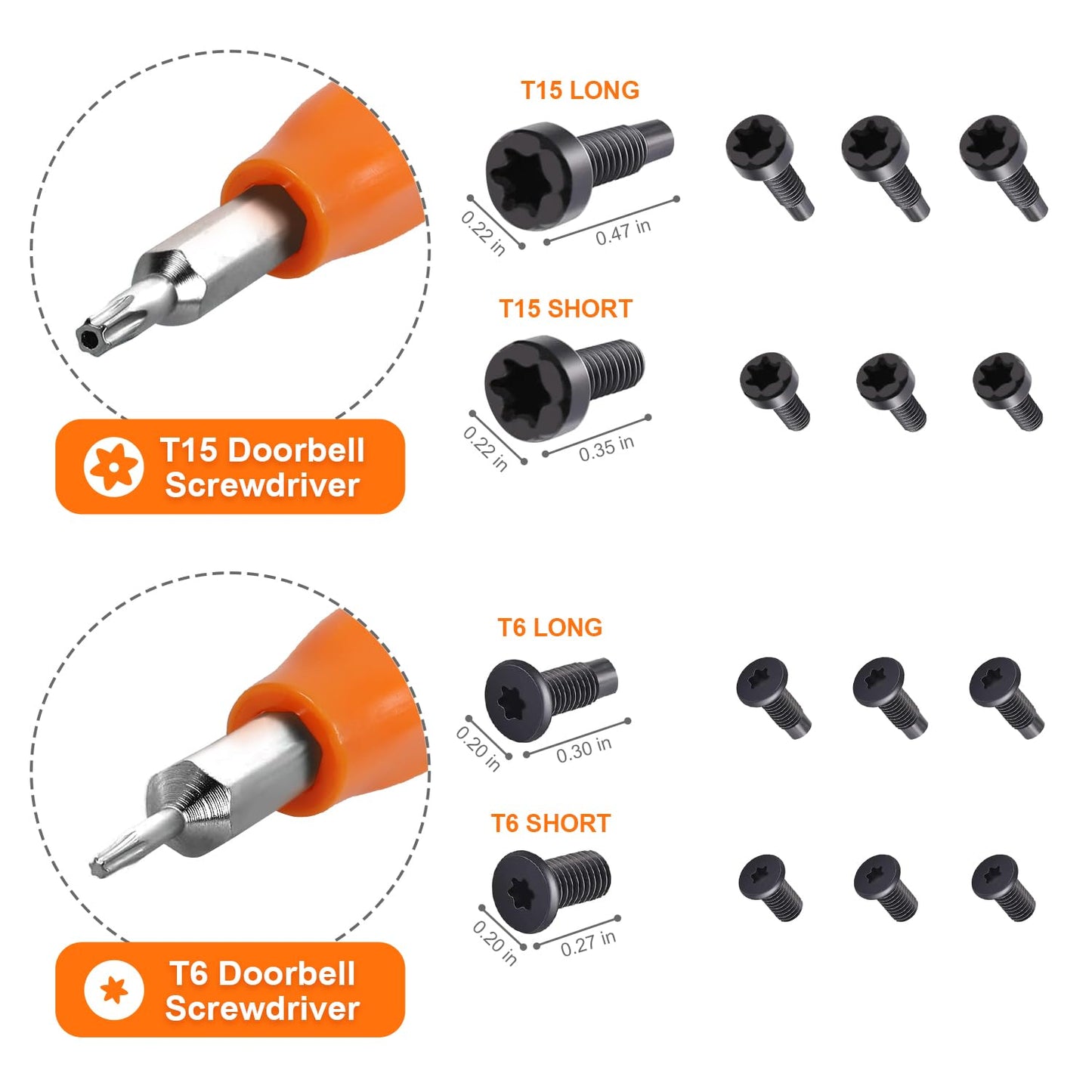 Screwdriver for Ring Doorbell Screwdriver Replacement with WiFi Password Reset and Battery Change, Fits for All Ring Video Doorbell Models (Orange), CTYUKHS