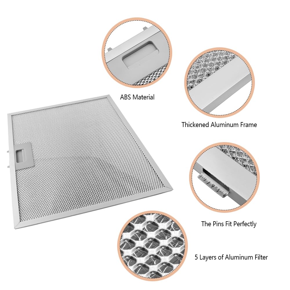 QIEFOAD WB02X11011 Grease Filter 14-1/2" x 11-5/8" Fit for GE JV636H1SS JV636H2SS JV536H1SS Range Hood